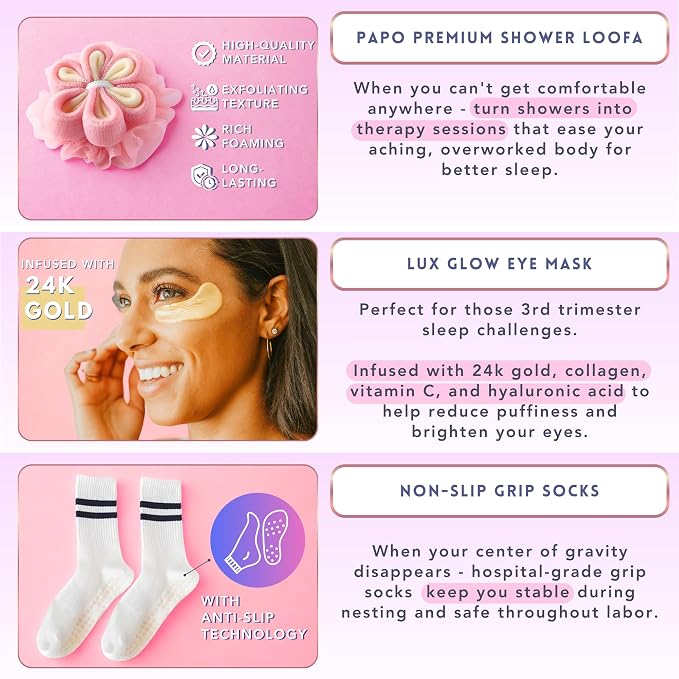 3rd Trimester Mom-to-Be Essentials Box - Pregnancy Gifts for Expecting Mom - Care Package with Essential New Mommy Items & Pregnancy Must-Haves - Third Trimester