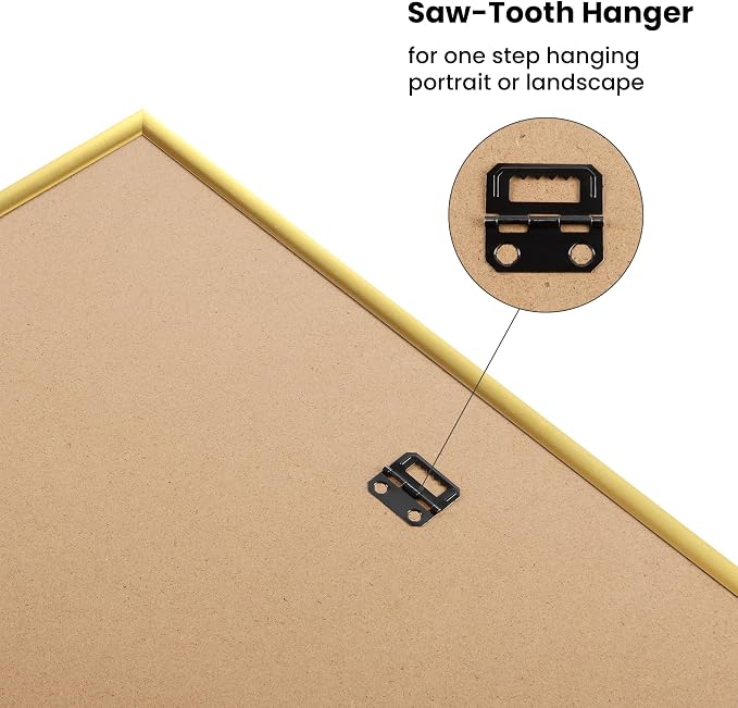 upsimples 18x24 Poster Frame, Easy Slide-In Assembly, Gold, 3 Pack | Gallery Wall 18 x 24 Picture Frames Set for Family, Wedding, Christmas, Easy to Change Photos