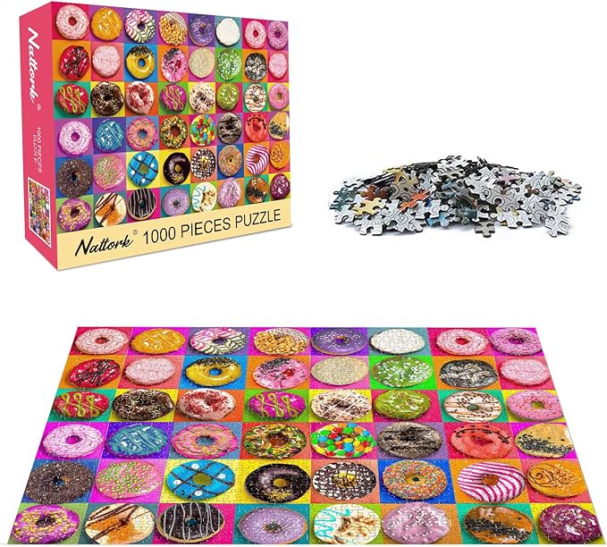 Jigsaw Puzzles 1000 Pieces for Adults, Families (Donuts) Pieces Fit Together Perfectly