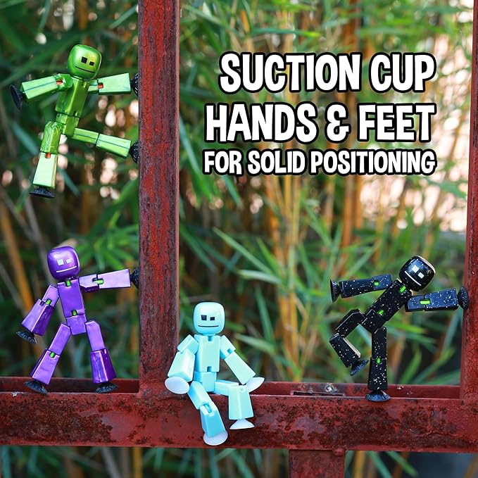 Zing StikBot Single Pack - Includes 1 StikBot - Collectible Action Figures and Accessories, Stop Motion Animation, Ages 4 and Up (Metal Olive)