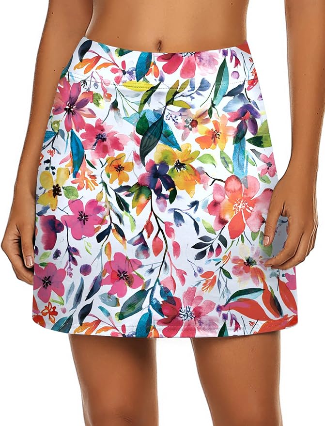 Ekouaer Women's Active Performance Skort Lightweight Skirt for Golf Tennis | Built-in Shorts, A Line, High Waisted, Tummy Control, Pickleball, Running, Workout, Sports, Skorts for Woman