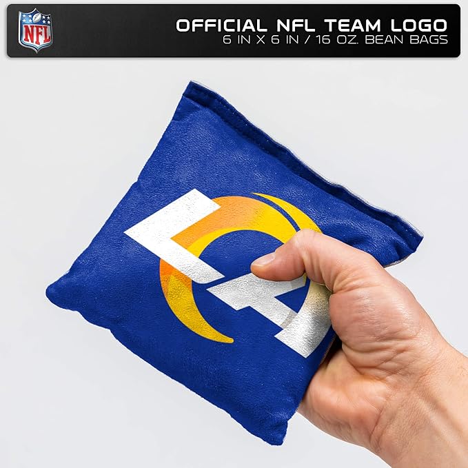NFL Pro Football Dual Sided Bean Bags by Wild Sports, 8 Count, Premium Toss Bags for Cornhole Set - Great for Tailgates, Outdoors, Backyard
