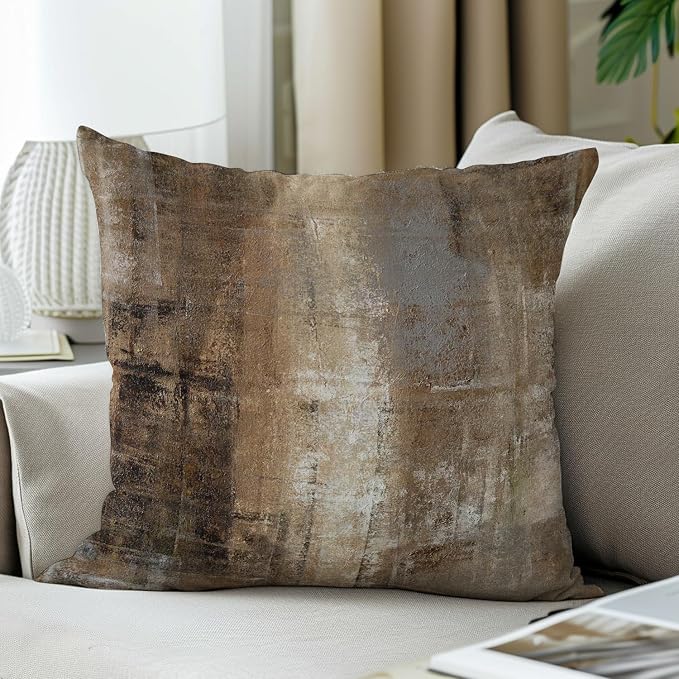 Throw Pillow Covers for Couch, 18x18 Inch, 2 Pack, Taupe | Decorative Throw Pillow Covers Cushion Covers for Couch Bedroom Sofa Living Room