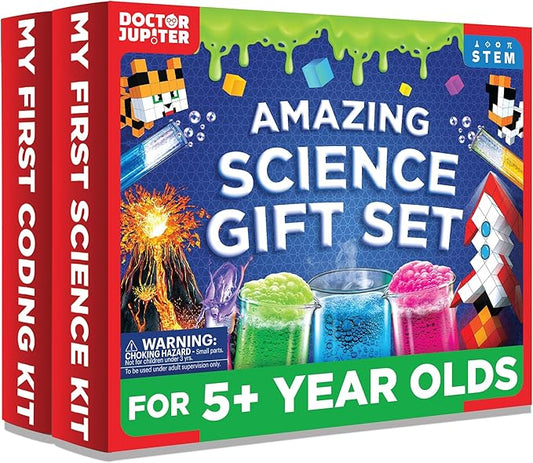 Doctor Jupiter Amazing Science Gift Set |Set of ‘My First Science Kit’, ‘My First Brain Craft’ for Kids Ages 5+ |Birthday Gift Ideas, STEM Learning & Educational Toys for 5-6-7-8 Year Old Boys & Girls