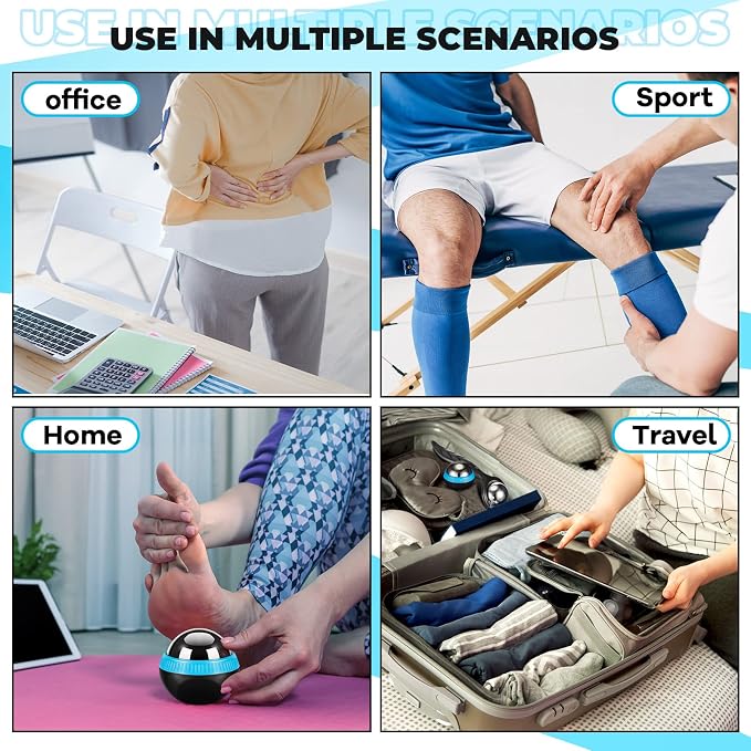 Tatuo Massage Ball Roller Manual Massage Ball for Heat and Ice Therapy Self Massage Tool for Deep Tissue and Sore Muscle Relief of Stiffness and Stress, Body, Neck, Back, Foot, Plantar