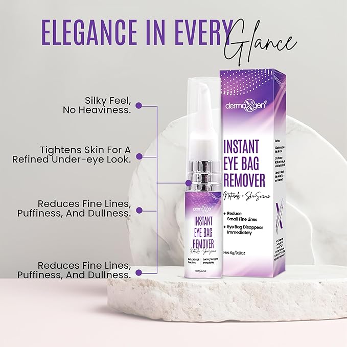 Instant Under Eye Bag Remover Cream - Dark Circles Under Eye Treatment Cream for Wrinkles & Puffiness - Advanced Anti-Aging Formula for Women - Quick Solution for Tired & Dull Skin - 0.21 OZ