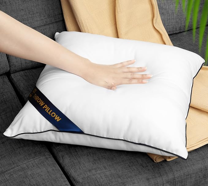 Utopia Bedding 20x20 Throw Pillow Inserts, Decorative Pillows, Pack of 4 | Piping Throw Pillows, Plush & Supportive, Aesthetic Cushion Sham Stuffer for Sofa, Office, Couch & Bed, Set of 4, White