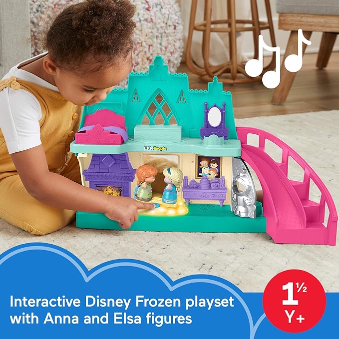 Fisher-Price Disney Frozen Arendelle Castle Playset with Lights & Sounds Little People, 2 Character Figures, Toddler Toys (Amazon Exclusive)