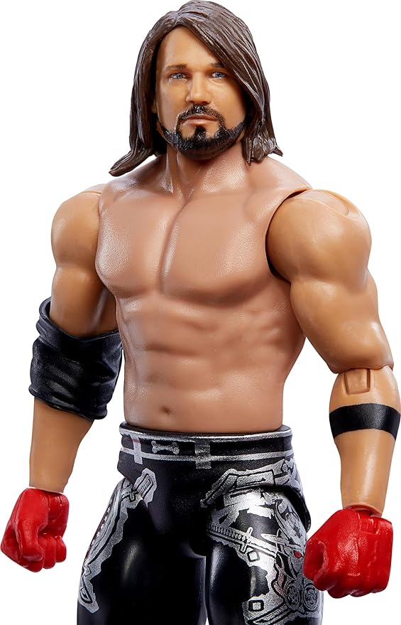 Mattel WWE Main Event Action Figure, Series #147 AJ Styles 6-inch Collectible with 10 Articulation Points & Life-Like Look