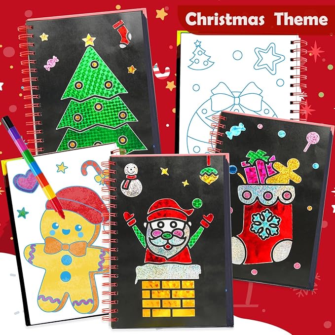 FUNNYB&G Foil Art Crafts for Kids Ages 4-8: Valentines Crafts for Kids 2026,Birthday Gift for Girls,Art and Crafts Supplies,Party Favors,Creative Toys for Girls Boys 4 5 6 7 8 9 Years Old(Christmas)