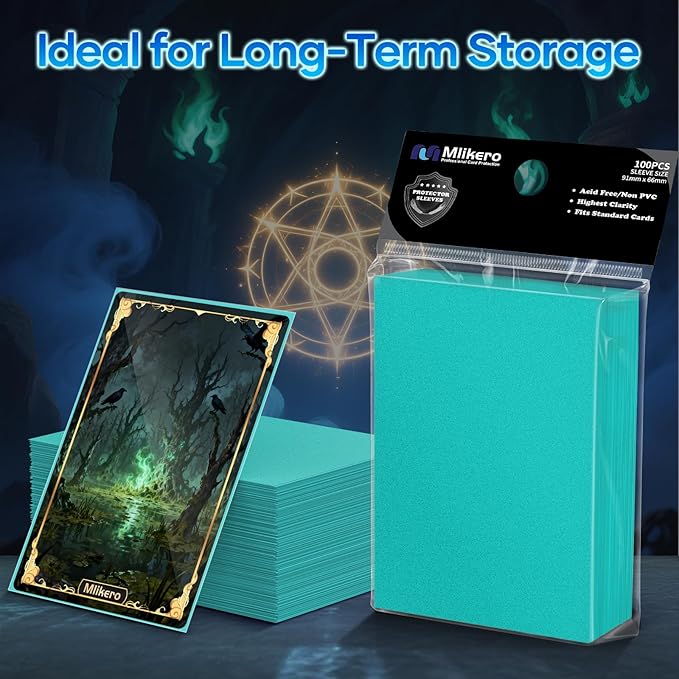 500 Count Card Sleeves, Matte Magic Card Sleeves, Smooth Shuffle & Tear Resistant, Fit for MTG, TCG, CCG (Cyan)