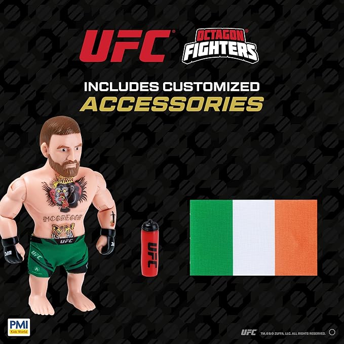 UFC 4.5-Inch Articulated Action Figure – Conor McGregor with Accessories | Official UFC Collectible by PMI | 1 Pack Window Box | 4 Fighters to Collect
