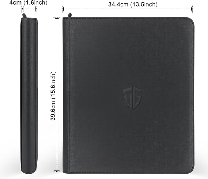 Toploader Binder,Holds 216 Toploaders,9 Pocket Top Loader Binder with Sleeves for 3"x4" Rigid Toploaders Hard Cases,Top loader Binders for TCG, MTG Card Binder, Trading Cards Binder(Black)