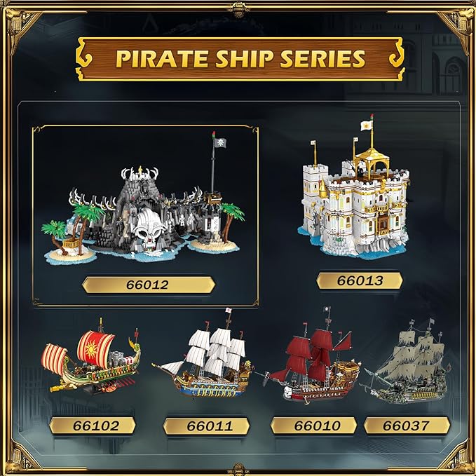 Medieval Pirate Bay Building Set for Adults, Medieval Castle Modular Buildings 66012, Stunning Display Piece for Home Decor, Gifts for Collectors and Pirate Bay Enthusiasts 14+ (2650 PCS)