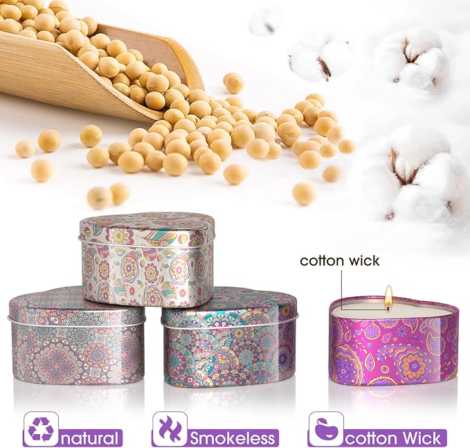 WarmEmbrace Scented Candles, 4 Pack Candles for Women, Candle Set 4 Different Scents, Natural Ingredients Soy Candle for Home, Present for Women