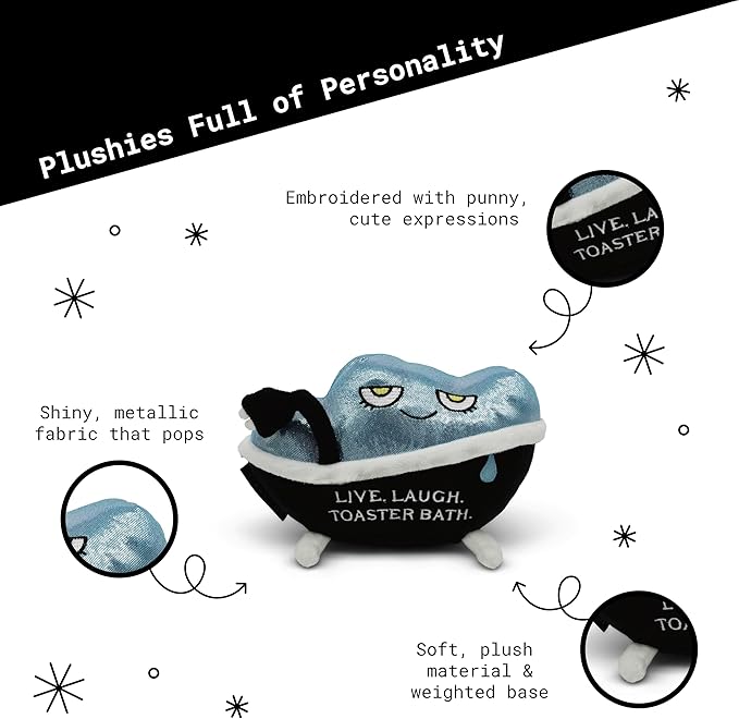 Rest in Plush Collectible – Spooky Cute Stuffed Toy, Soft Halloween Plushie for Collectors, Trick or Treat Gift, Fall Holiday Decoration - Live, Laugh, Toaster Bath