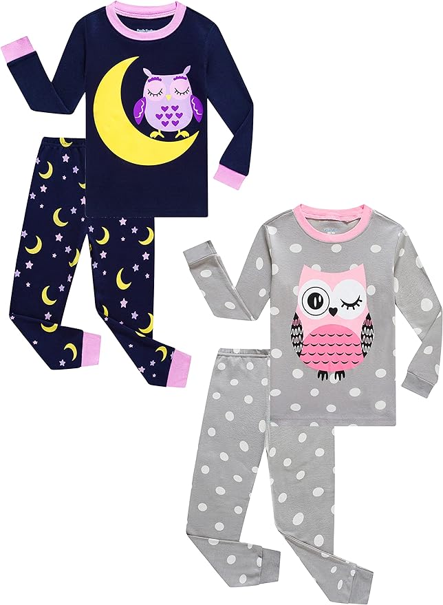 Family Feeling Kids & Toddler Girls Boys Pajamas 2 Piece Pjs Set 100% Cotton Sleepwear