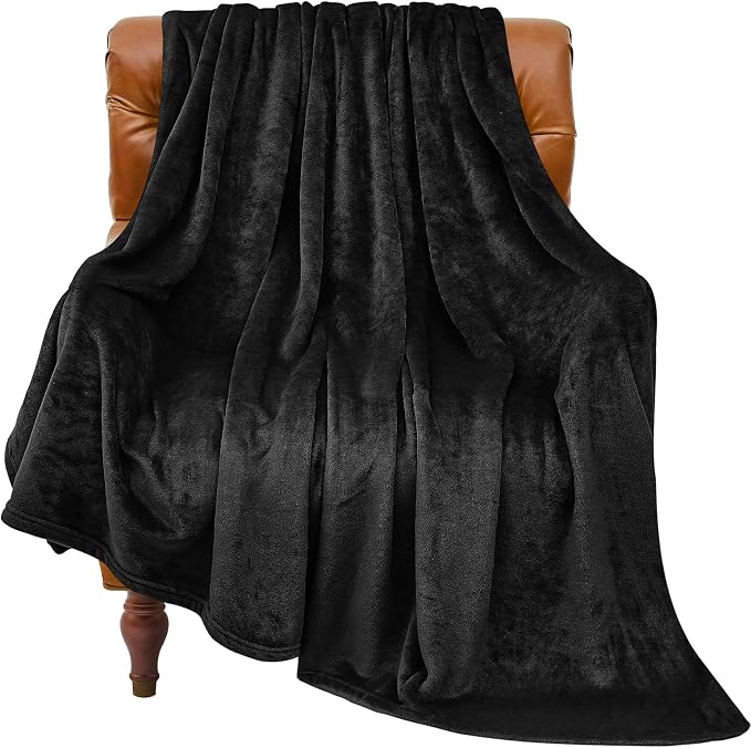 BEDELITE Fleece Blanket Soft Plush Twin Size Blanket Black 60"x80" | Ultra Soft Fleece, Plush Microfiber, Lightweight Warmth, All Season Comfort, Fade Resistant, Machine Washable, Couch Sofa Bed