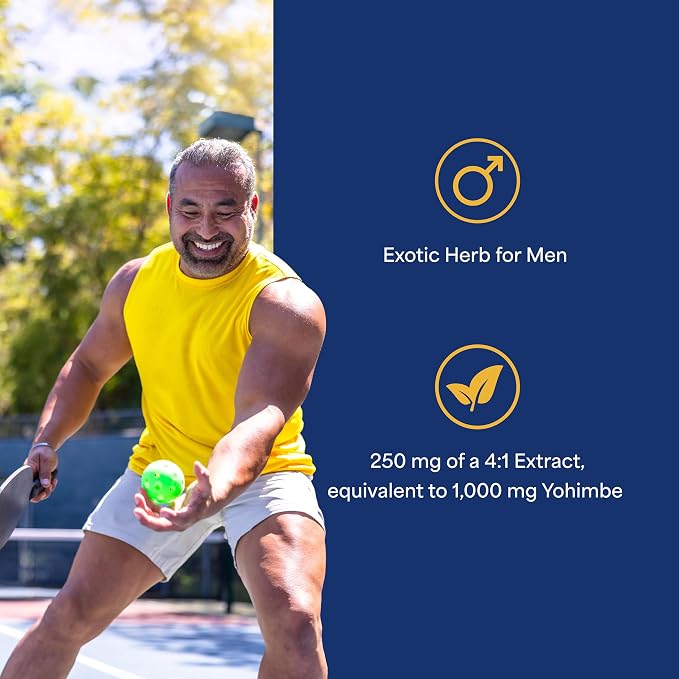 Puritan's Pride Yohimbe Exotic Herb for Men 250 mg, Dietary Supplement, 50 Rapid Release Capsules
