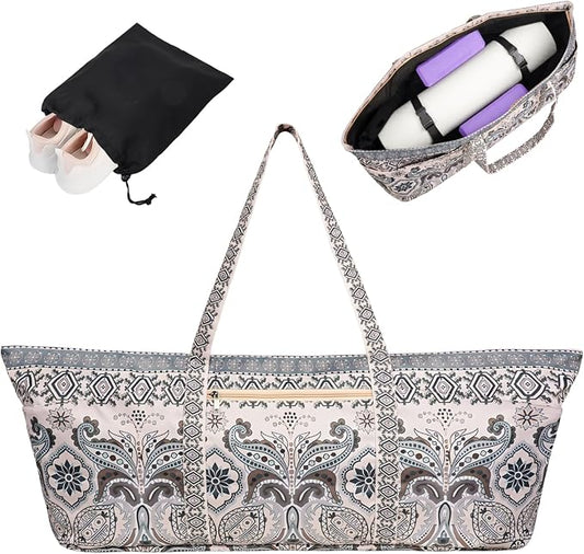 Yoga Mat Bag Yoga Mat Carrier with Shoes Compartment & Wet Pocket Pilates Bag with Zipper Pockets & Yoga Mat Holder Strap Yoga Bags and Carriers Fits All Your Stuff