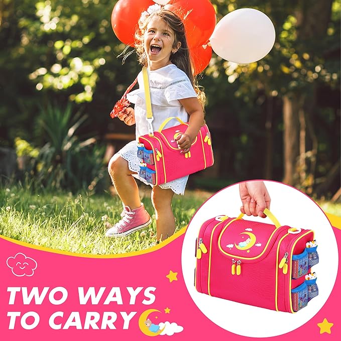 Carrying Case Compatible with Little Tikes Story Dream Machine Books Starter Set and Character, Portable Storage Carrier Bag for Travel and Home Storage (Red)