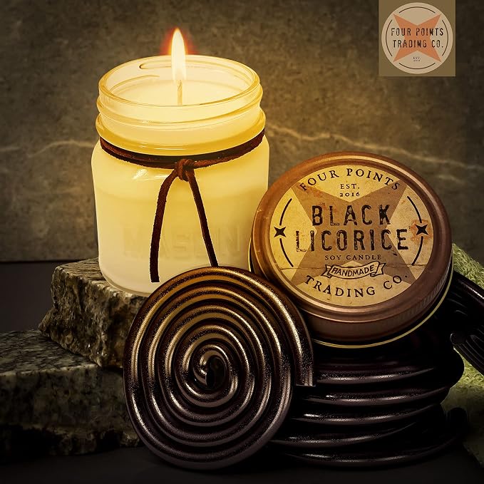 Black Licorice Scented Candle, 8 Oz. Handcrafted Soy Wax Candles for Men & Women, Fragrant Aromatherapy Candle with Jar, Unique Room Scents, Relaxing Home Essentials for Mom, Daughter or Friend