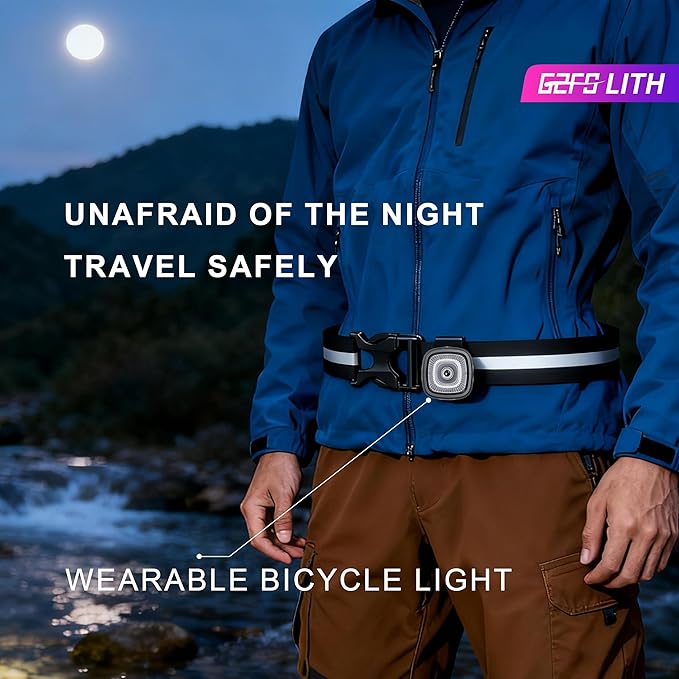 Bicycle Front and Rear Lights,Bike Light, Type-C Rechargeable, Flashing Light，Suitable for Night Riding, Cycling，Accessories for Bicycle，Headlight &Taillight for Girls Kids
