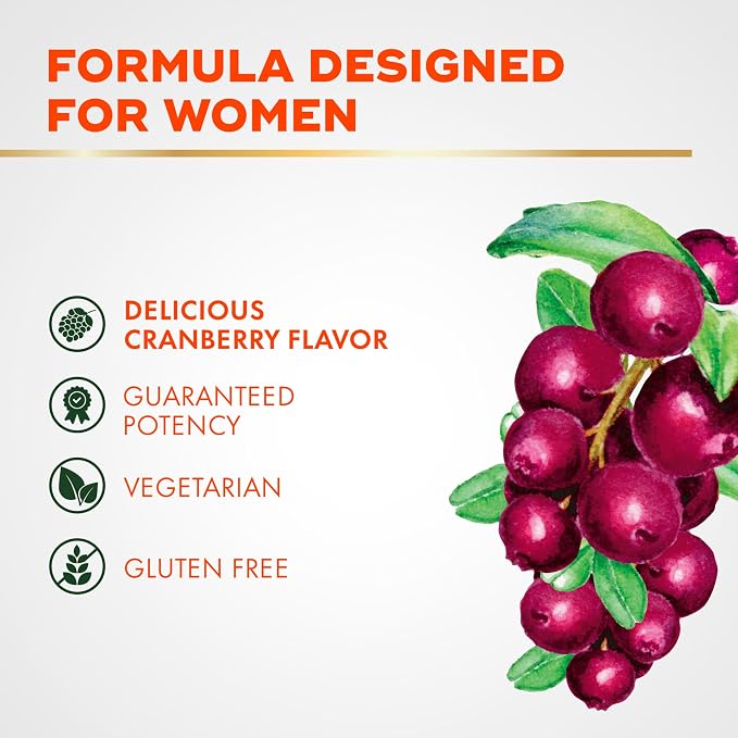 Align Probiotic, Women's Dualbiotic, Womens Probiotic Gummies, Prebiotics and Probiotics for Women, with Cranberry for Urinary Tract Health*, Cranberry Flavor, 50 Gummies