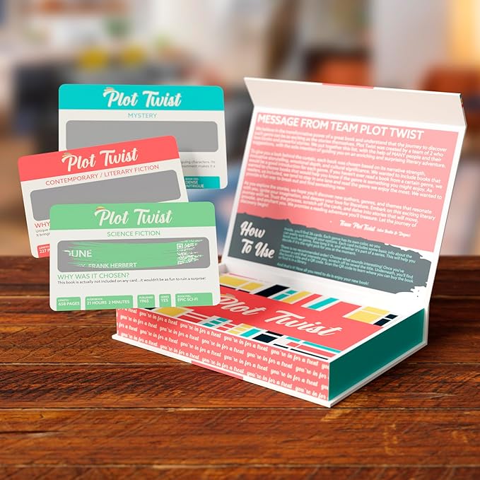 Blue Wasatch Games Plot Twist Season 1: 36 Book Recommendation Scratch Off Cards Across 8 Unique Fictional Genres. Gift for Couples, Book Clubs, Readers, Story Lovers.