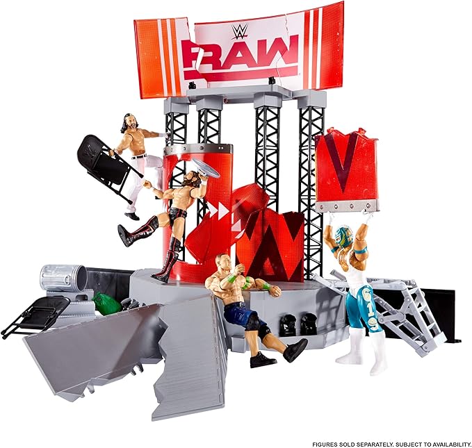WWE Wrekkin’ Rey Mysterio 6-inch Action Figure with Pull-Back Activated Move Like Slamming, Punching or Kicking, Lock Tight Grip & Wreckable Accessory
