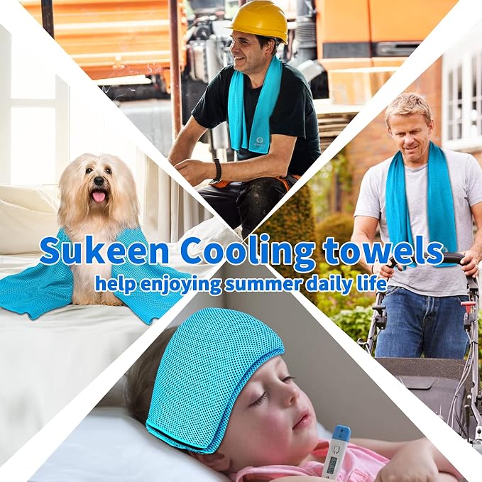 Sukeen Cooling Towel for Neck and Face (40"x12"), Microfiber Bulk Cooling Towels for Athletes Cooling Neck Wraps Instant Cooling Towels for Yoga,Gym,Golf,Running,Fitness and Workout