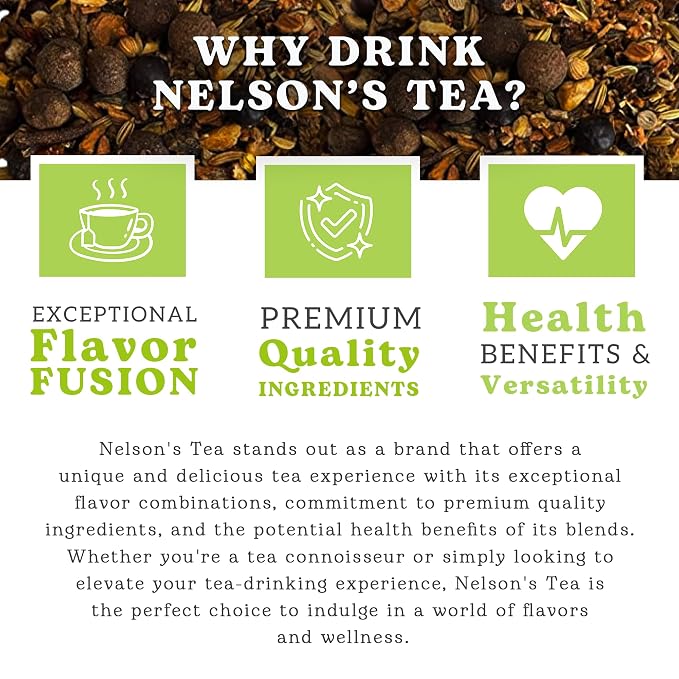 Nelson's Tea A&J's Root Beer - Cut & Sifted Sarsaparilla Root Tea Loose Leaf - Caffeine Free, Harmonious Herbal Blend of Burdock, Birch Bark, Dandelion and More (16 oz)