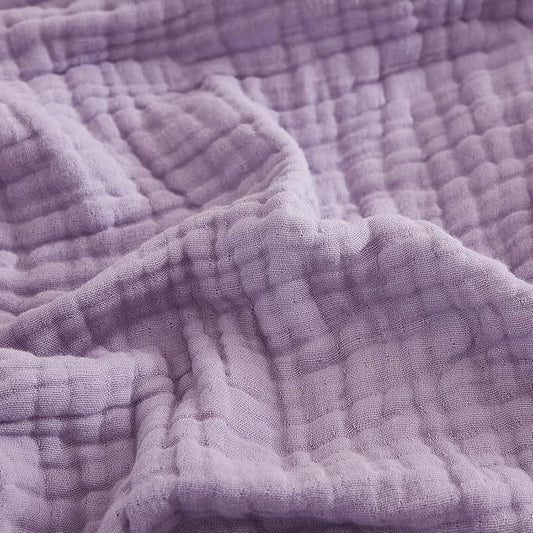 EMME Muslin Blankets for Adults Throw Blanket for Couch Breathable Gauze Soft Lightweight Airy Lavender Throw XL 50" x 71"