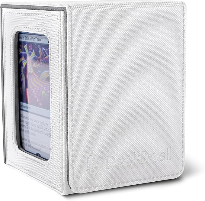 Commander deck box with window Fits 100 Double Sleeved Cards, One‑Piece Design, 4 N52 Magnets, PU Leather & Microfiber Lining,deck box mtg with 2 Dividers