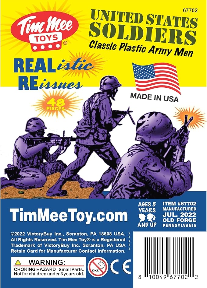 TimMee Plastic Army Men - Purple 48pc Toy Soldier Figures - Made in USA
