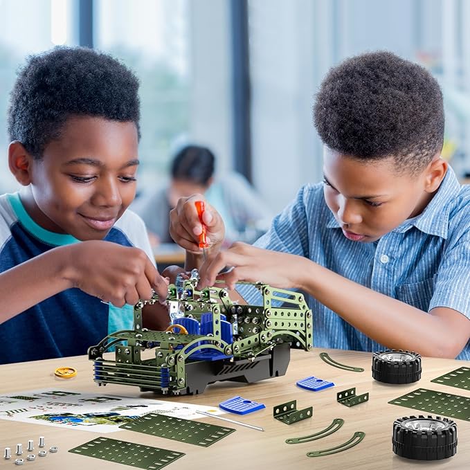 Lucky Doug Building Toys Model Truck Set - STEM Project for Kids Ages 8-12, Assembly Model Car Kits Toys for Kids Boys 8 9 10 11 Years Old