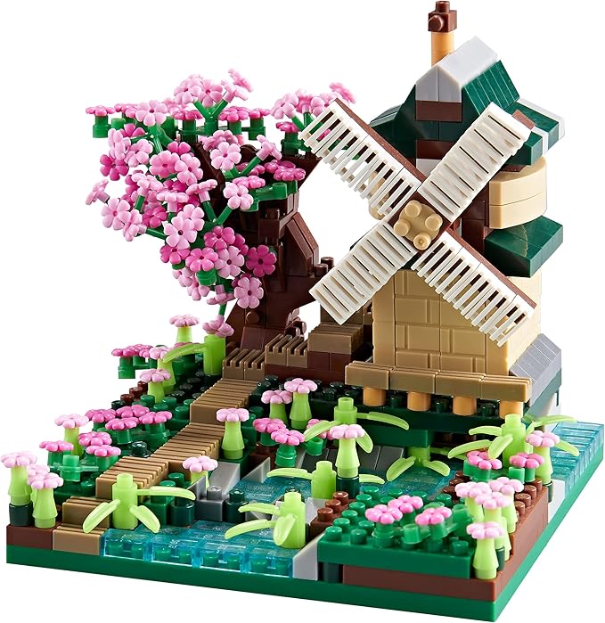 Four Seasons Flower House Plant Series 4 Miniature Building Blocks Set, Creative Tree House Flower and Plant Model DIY Gifts for Girls, Kids and Adults