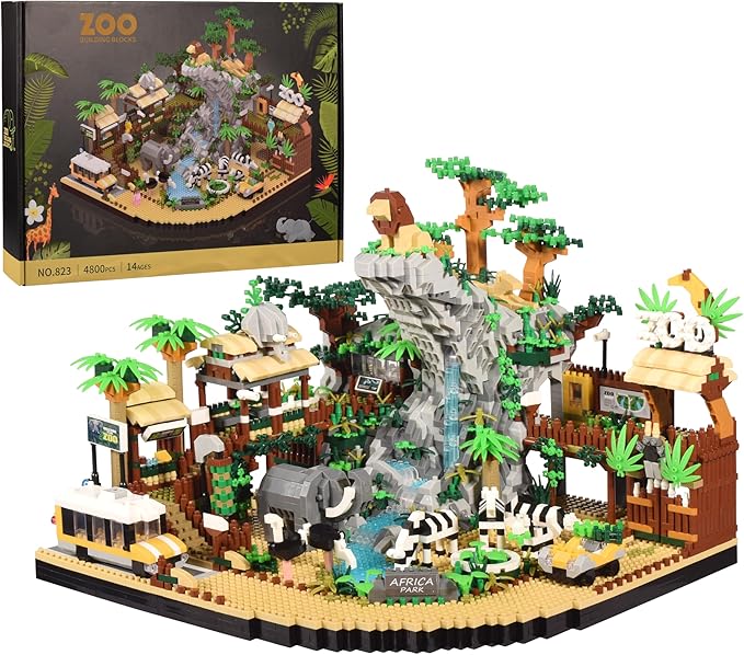 Zoo Architecture Micro Building Blocks Sets - 4800PCS, Animals Park MIni Bricks Modle Kit Toy Present for Adults and Ages of 14+