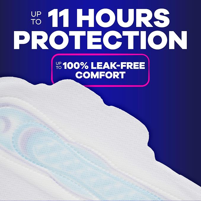 Always Ultra Thin Overnight Pads with Wings, Size 4, Overnight, 78 Count (3 Packs of 26)