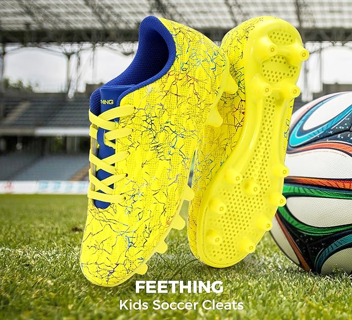 Grils Boys Soccer Cleats Youth Firm Ground FG Football Shoes Lightweight Breathable Outdoor Trainning Sport Shoes for Little/Big Kids