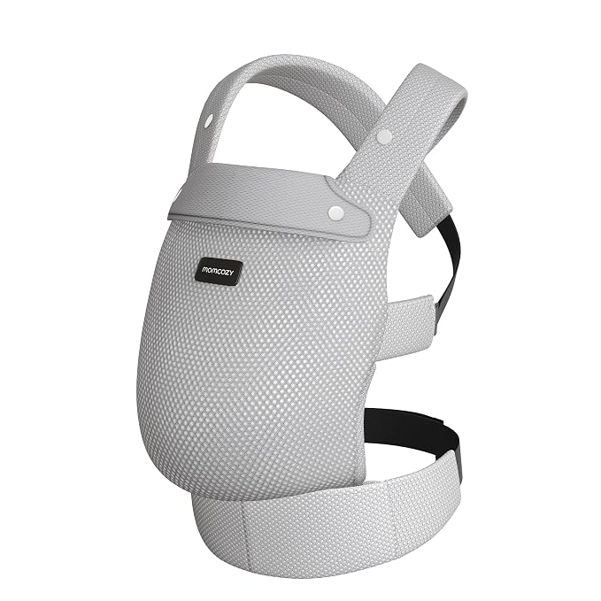 Momcozy Baby Carrier - Ergonomic, Cozy and Lightweight Carrier for 7-45lbs, Effortless to Put On, Ideal for Hands-Free Parenting, Enhanced Lumbar Support, Purehug for Infant to Toddler, Air Mesh-Grey