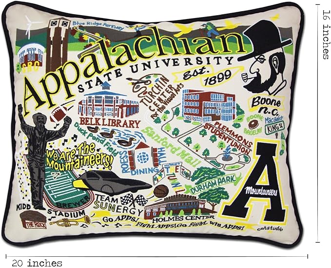 Catstudio Appalachian State University Collegiate Embroidered Decorative Throw Pillow