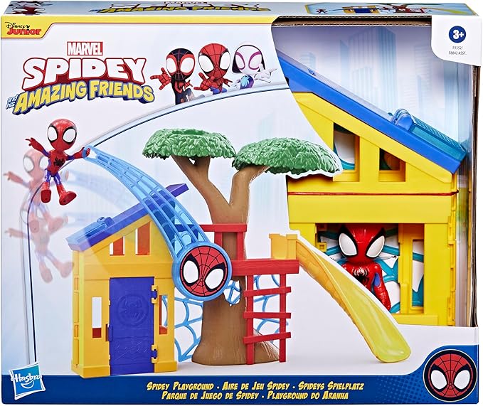 Spidey and his Amazing Friends Spidey Playground Playset, Includes 4-Inch Action Figure, Marvel Super Hero Toys for Kids 3 and Up