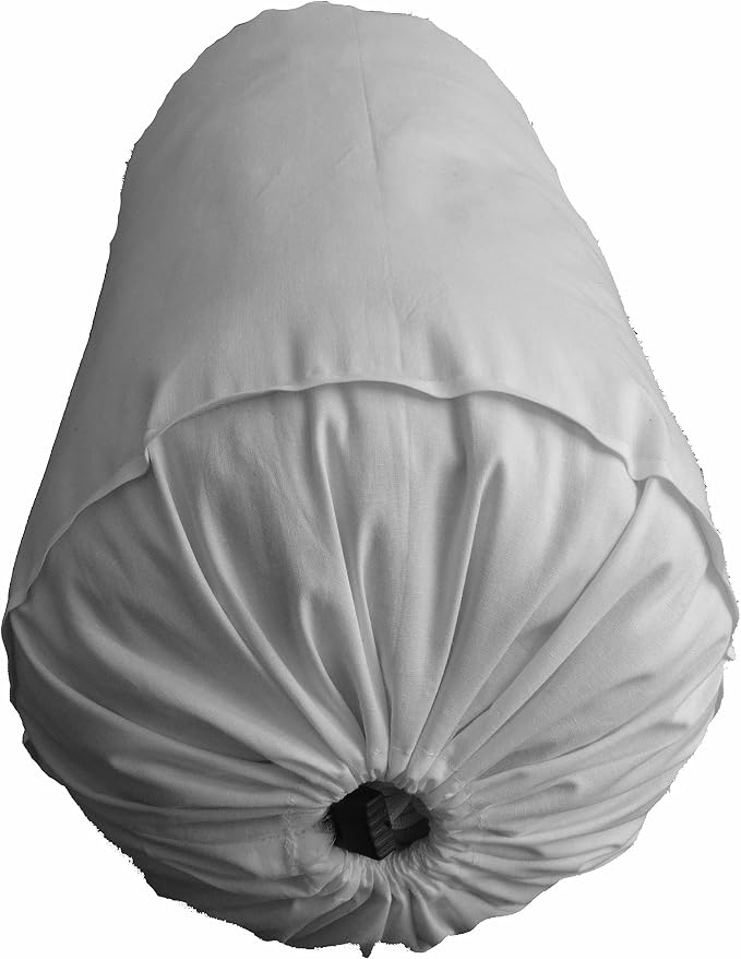 Ivory Long Bolster Pillowcase - Yoga Massage Round Bolster Cover for Bed Sofa Chair Couch Lounge Cotton 10" Diameter x 36" Long (25 cm Diameter x 91 cm Long) Removable Cover