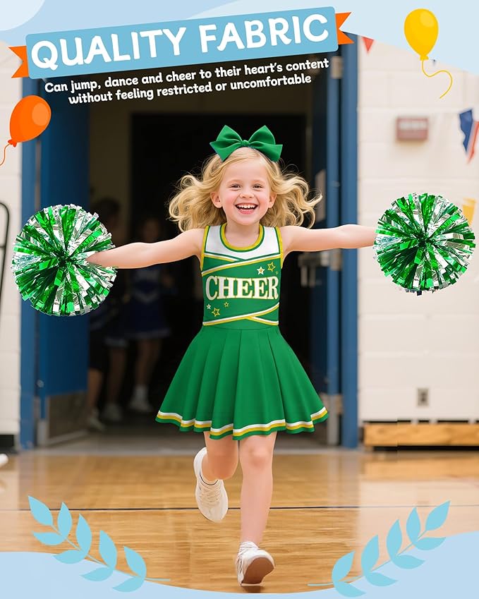 JenPen Cheerleader Costume Set Cheerleading Outfit Cheer Uniform Dress Cosplay for Halloween Party Gifts 3-9 Years