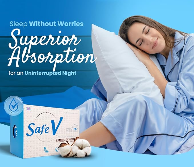 Sanitary Napkins for Women, 10 pcs (350mm) - Night Use Ultra Thin Feminine Pads with Wings for Extra Heavy Flow - Breathable, Chlorine-Free, Hypoallergenic Pads with Leak-Proof Protection