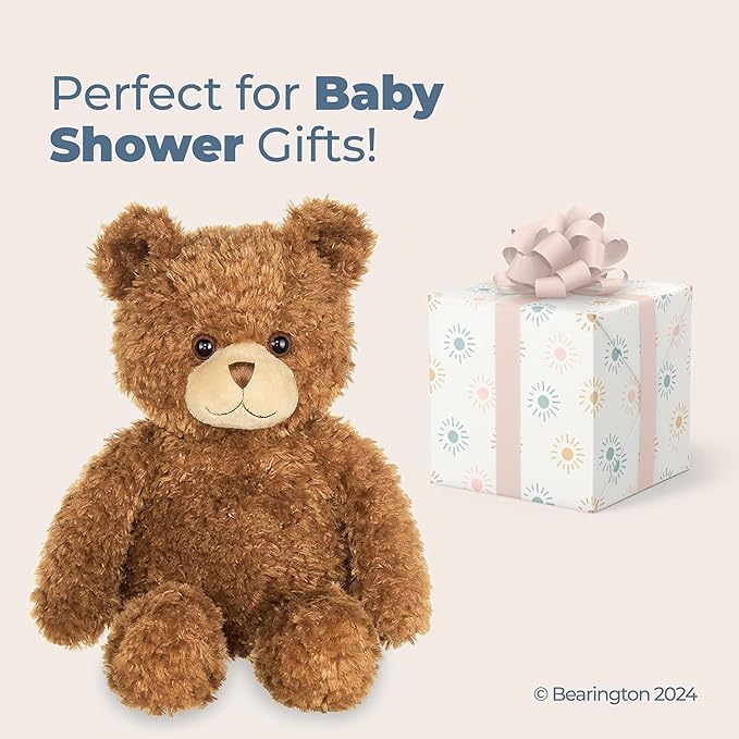 Bearington Collection Eddie The Teddy Bear Plush Stuffed Animal, 15 Inch Classic Brown Bear for Boys and Girls