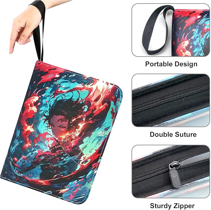 400 Pockets Card Binder for Anime Cards,Portable Waterproof One Piece Cards Storage Book with Removable Sleeves