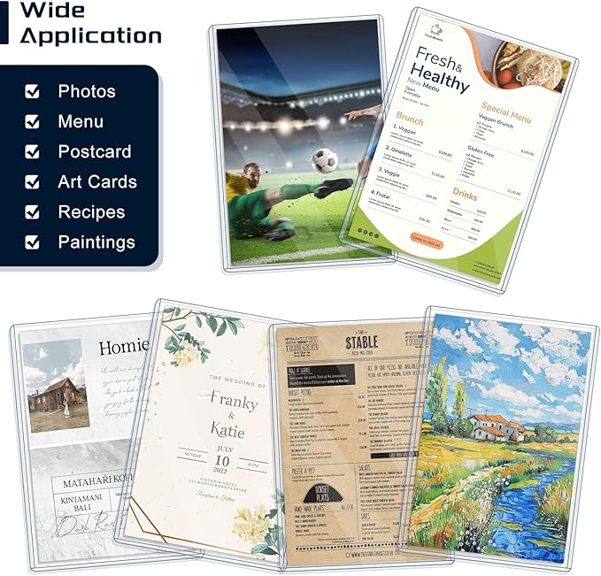 30 Pack Rigid Print Protectors 5" x 7" Clear Photo Protectors Hard Plastic Photo Sleeves Top Loading Card Plastic Sleeves