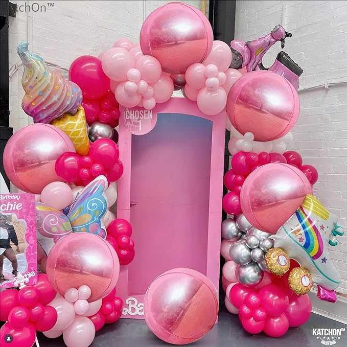KatchOn, Light Pink Balloons - 22 Inch, Pack 6 | Light Pink Foil Balloons for Pink Birthday Decorations | Metallic Balloon For Birthday, Gender Reveal, Baby Shower, Bachelorette Party